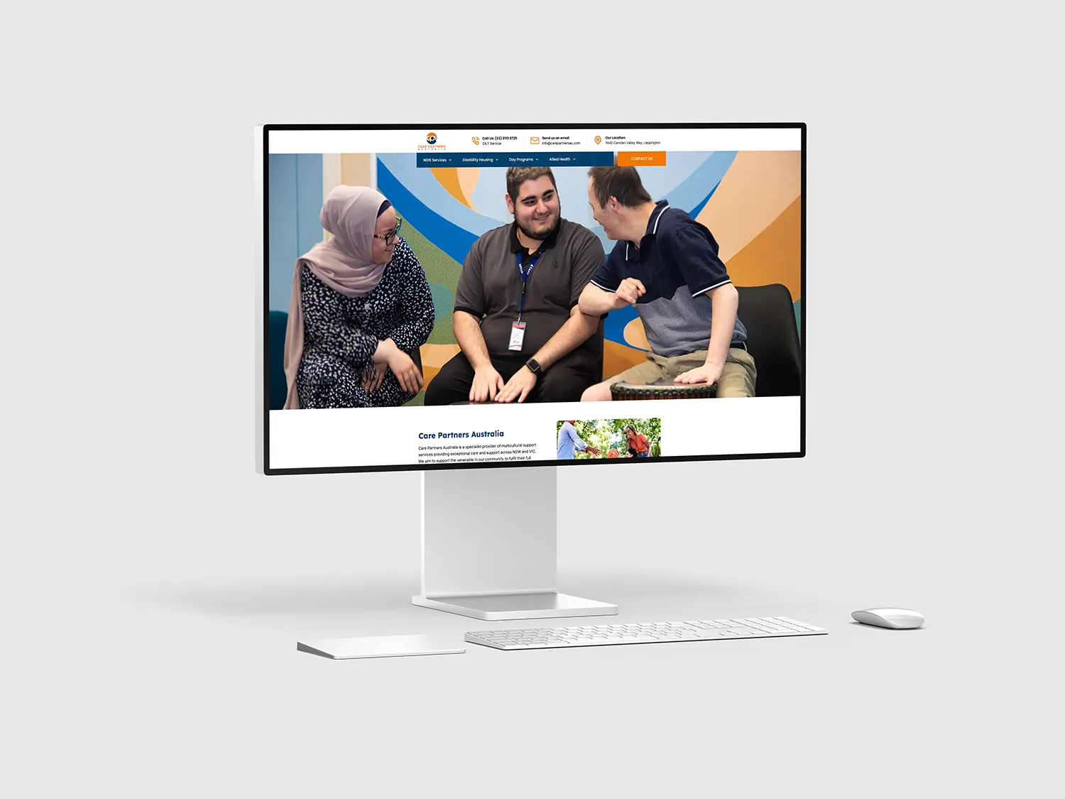 Care Partners Australia Health and disability support website — design detail by WebGaze